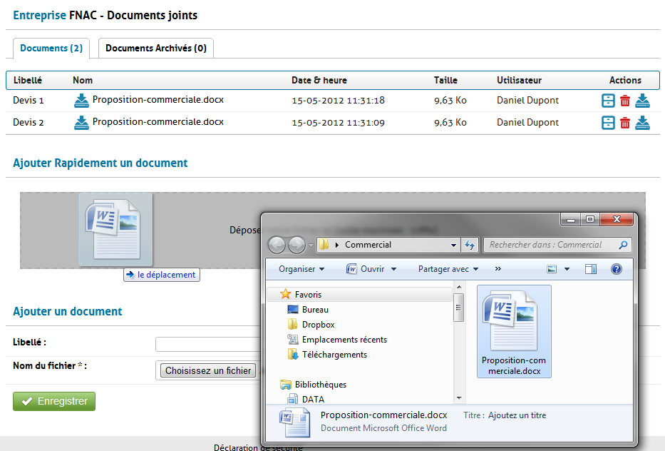 Partage de documents en ligne